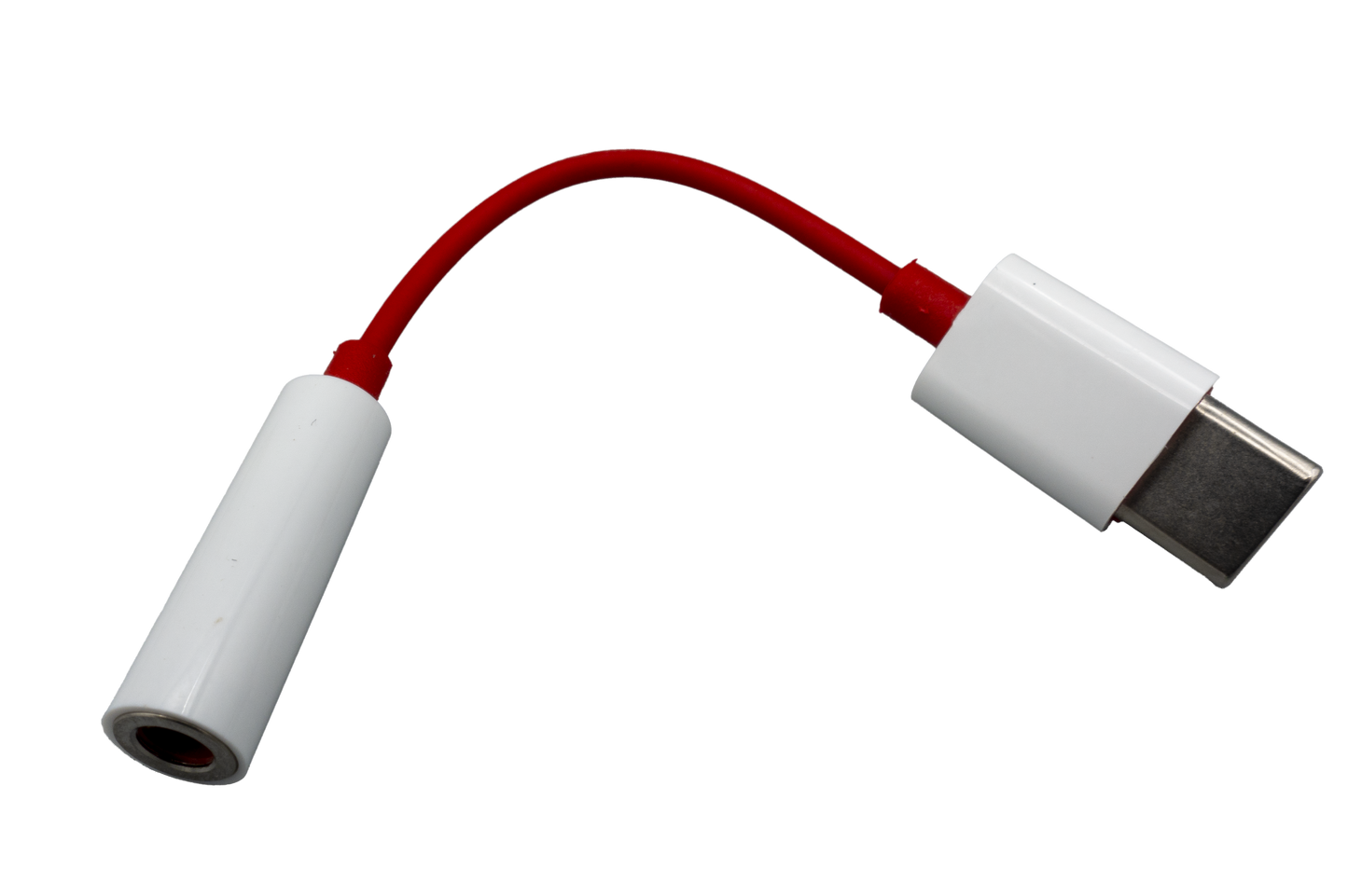 USB adapter with red cable on a white background