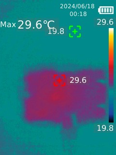 Gameboy Advance USBC Battery Heat Map. Low charging heat