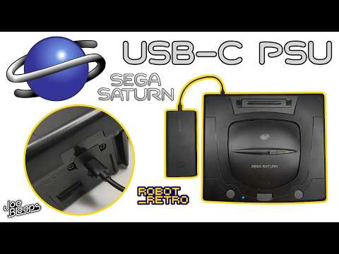 Sega Saturn USB-C Power Supply Mod with 3D Printed Spacer – Drop