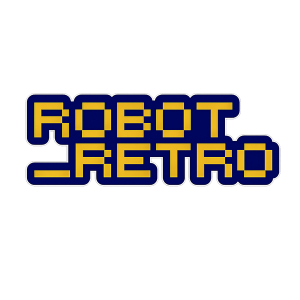 robot retro logo clear background